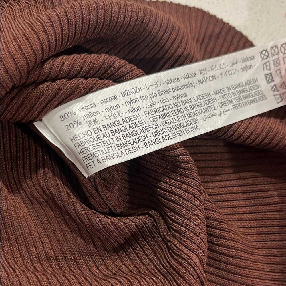 Zara Chocolate Ribbed Tank Top - Picture 9 of 11